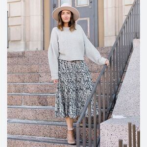 NWT Hayden Black and White A-Line Skirt